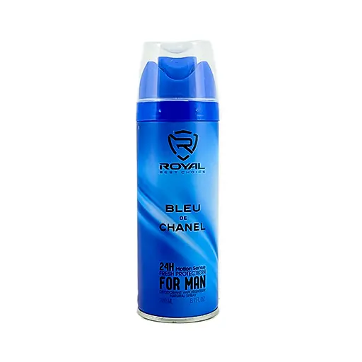 اسپری بدن مردانه رویال رایحه Bleu de Chanel حجم ۲۰۰ میلی‌لیتر