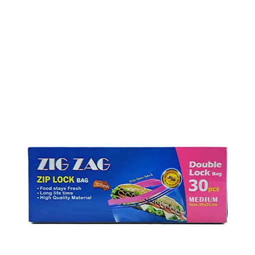 زیپ کیپ متوسط زیگ زاگ بسته 30 عددی