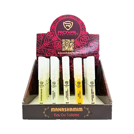 ادکلن جیبی رویال مدل 8 میلی لیتر بسته 20 عددی رنگ قرمز