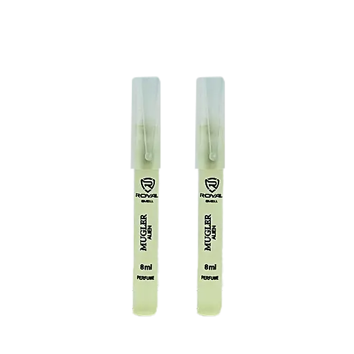 پرفیوم خودکاری شیشه ای مات رویال حجم 8 میلی لیتر بسته 2 عددی رایحه mugler alien