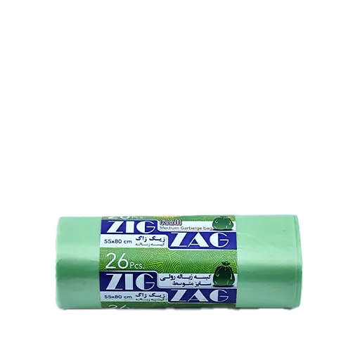 کیسه زباله زیگ زاگ مدل رولی سایز متوسط بسته 26 عددی