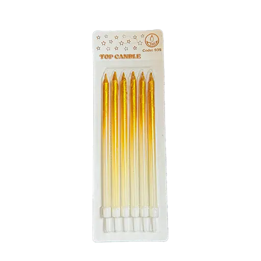 شمع تولد طلایی تاپ کندل بسته 6 عددی