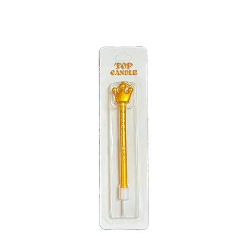 شمع تولد تاپ کندل مدل تاج طلایی