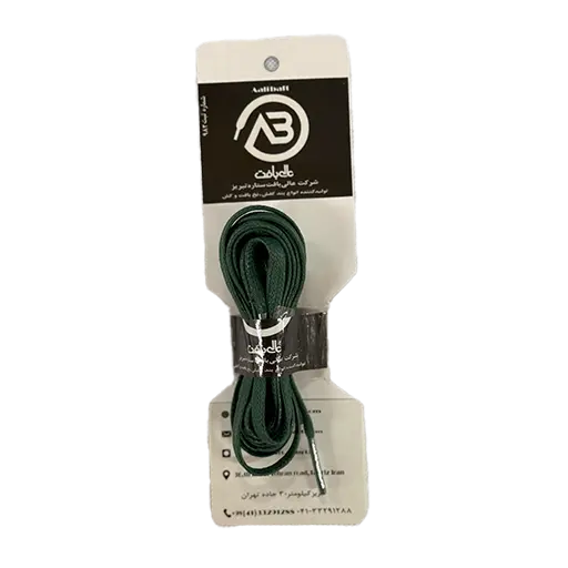 بند کفش تخت عالی بافت 100% پنبه طول 125 سانتی متر عرض 6 میلی متر رنگ سبز پولداری