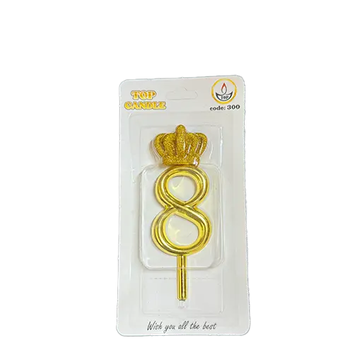 شمع تولد تاپ کندل عدد 8