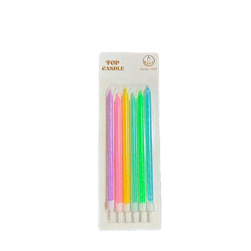 شمع تولد رنگارنگ تاپ کندل بسته 6 عددی