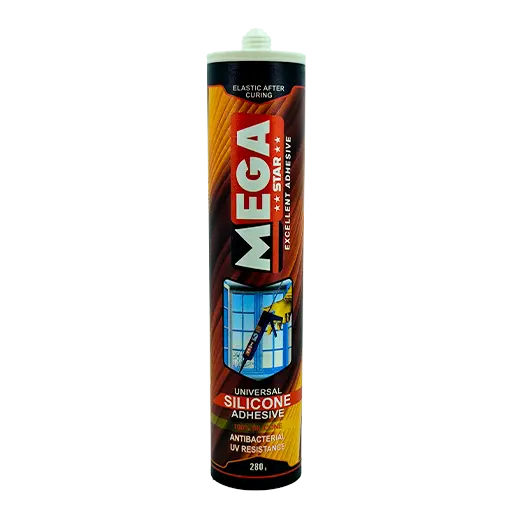 چسب سیلیکون مگا استار رنگ سفید وزن 280 گرم
