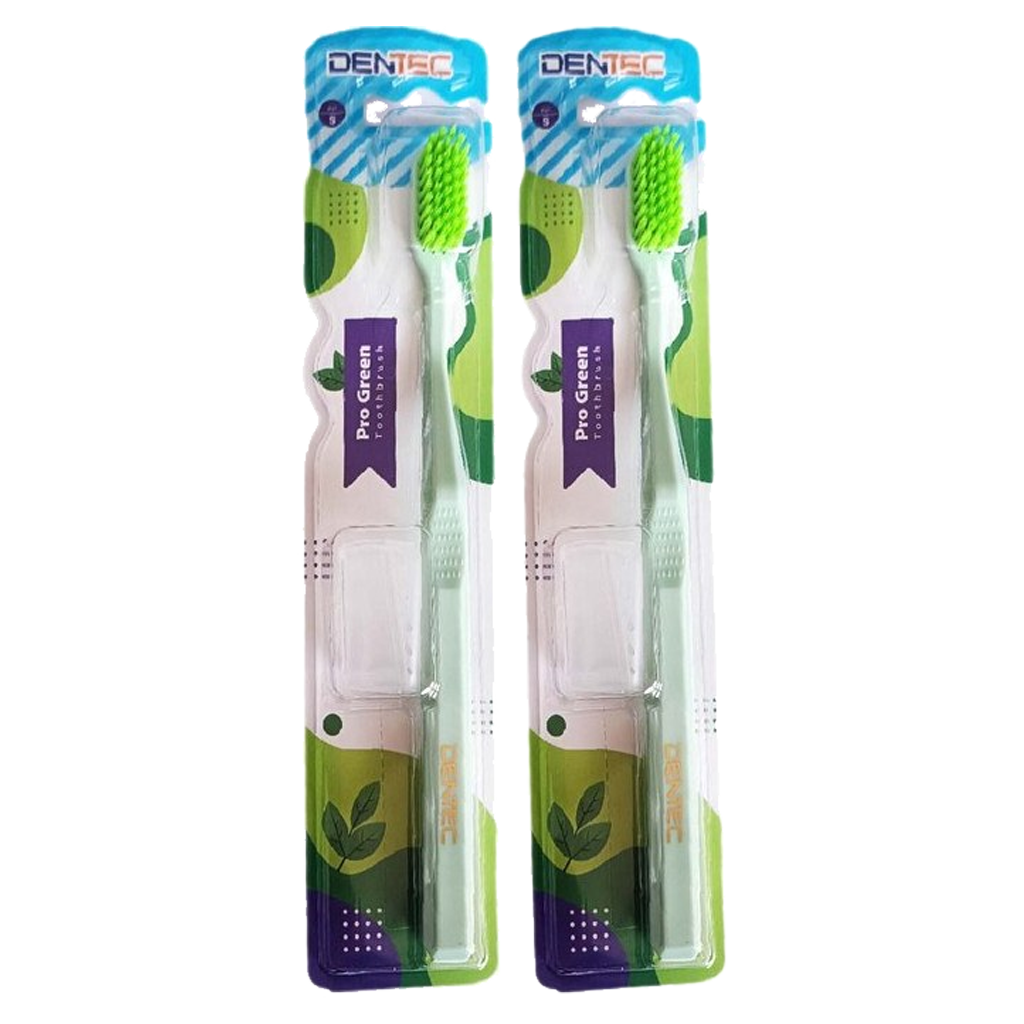 مسواک دن تک مدل pro green برس نرم بسته دو عددی