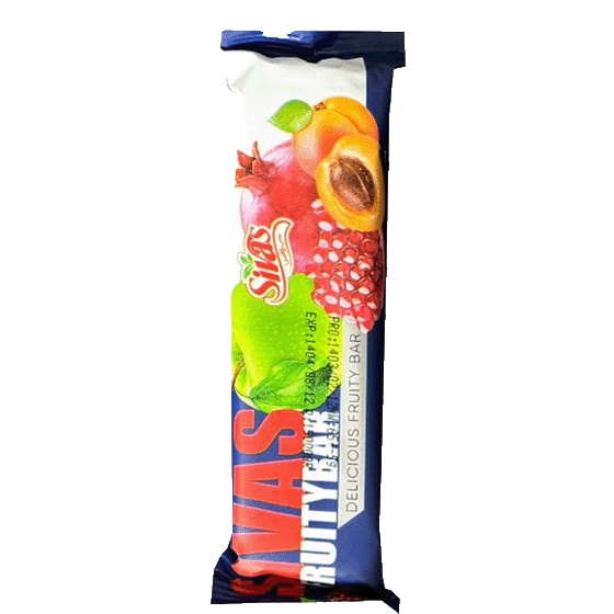 لواشک سیواس مدل استیکی طعم چند میوه آبی